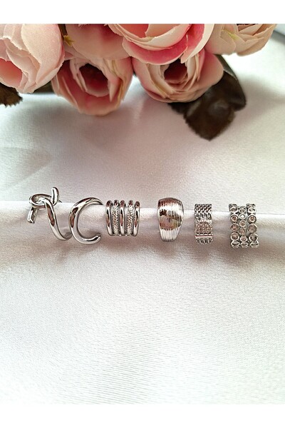 ERKA AKSESUAR 6'lı Delik Gerektirmeyen Earcuff Kıkırdak Küpe