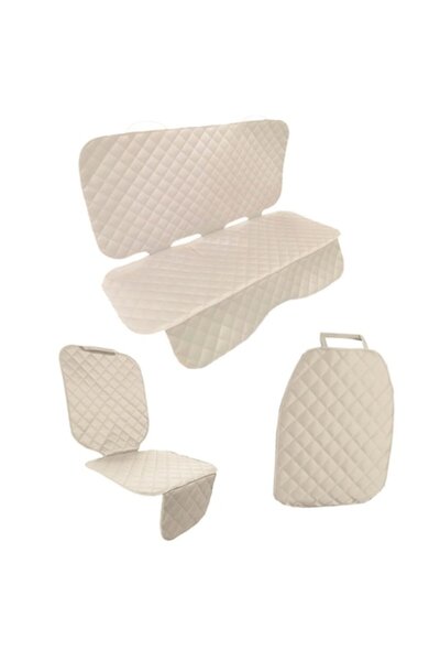 Metru Patrat Set 3 protecții universale matlasate pentru scaun auto, crem, lavabile, impermeabile