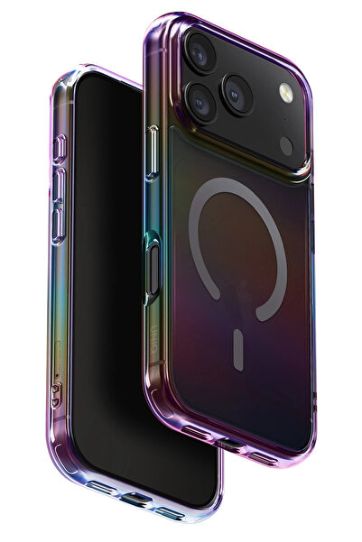 UNIQ Better By Design İphone 17 Pro Max Kapak Holografik Renk Değiştiren Koruyucu Kılıf MagClick Polikarbonat Malzeme