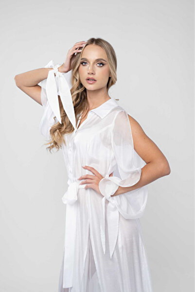 Monarh Design Rochie lunga tip camasa