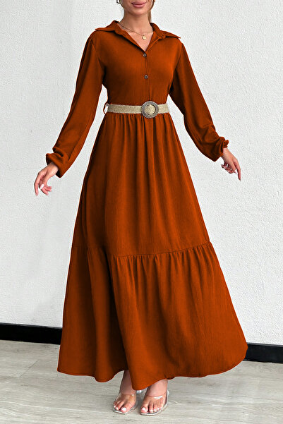 Cockatoo Γυναικείο φόρεμα με ψάθινη ζώνη