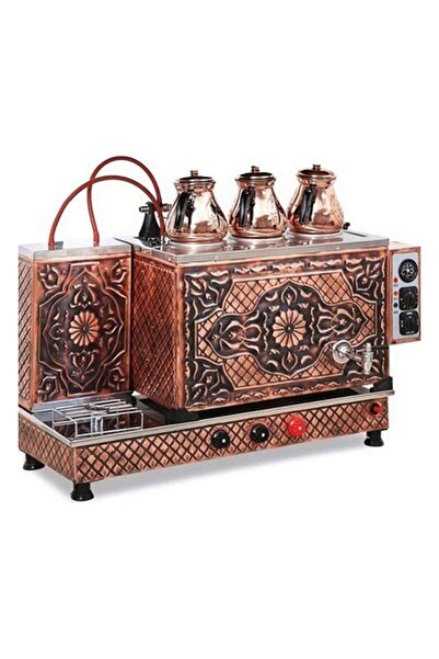 Genel Markalar KUTLU ANTİK 3 DEMLİKLİ BAKIR ÇAY KAZANI