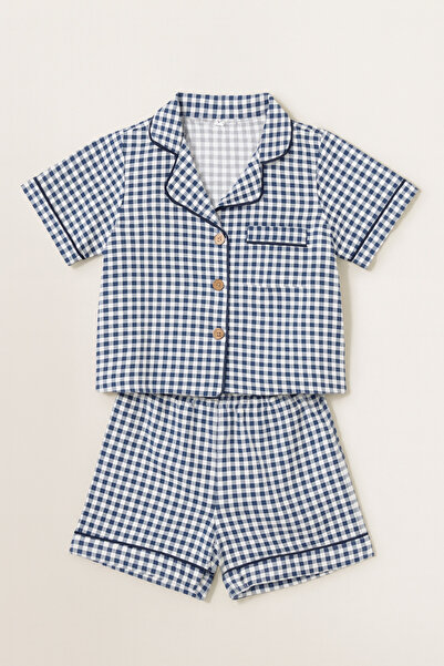 greenmoss Gingham Patterned Children's Pajama Set