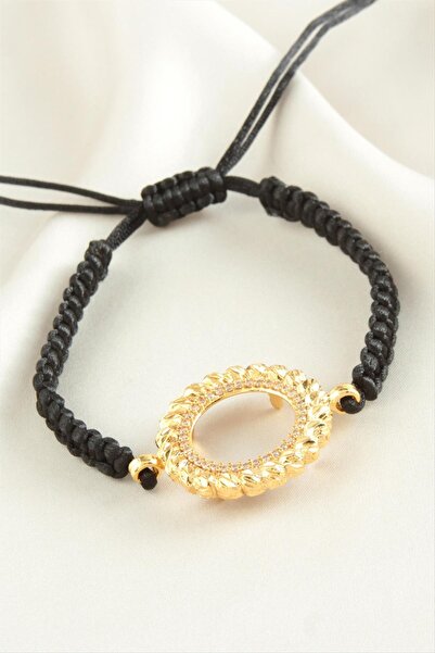 SiHako Altın Koyulabilir Makrome Örgülü Bileklik