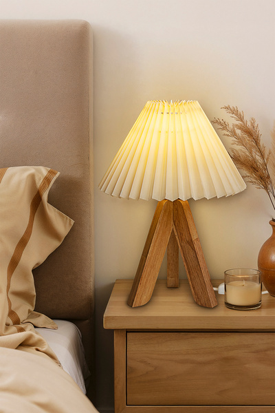 Modelight RİNO ABAJUR - PİLELİ FİNLİN ŞAPKA & BAMBU AYAK