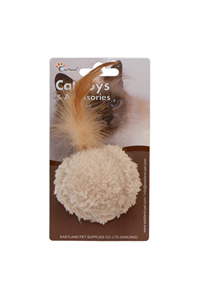Eastland Catnip Felt Ball with Feathers - Diameter 5cm