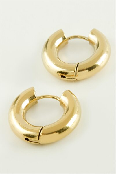 ZERO LAND أقراط فاخرة من الفولاذ على شكل أنبوب سميك 1.8 سم