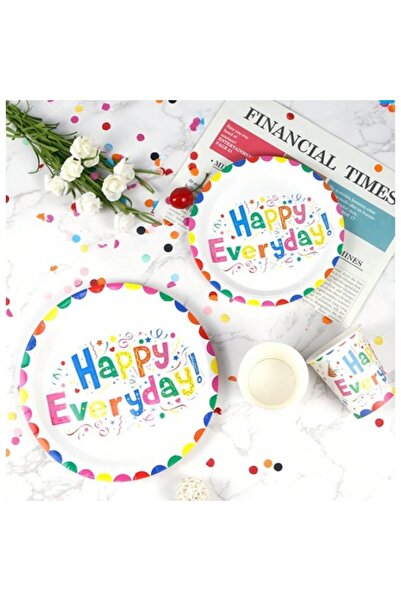 Flippy Set 10 Farfurii Happy Everyday, Flippy, 17 cm, din Hartie 300 g, Multicolor