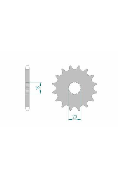 AFAM Pinion față din oțel 22200 - 428 - 13 dinți (moto)