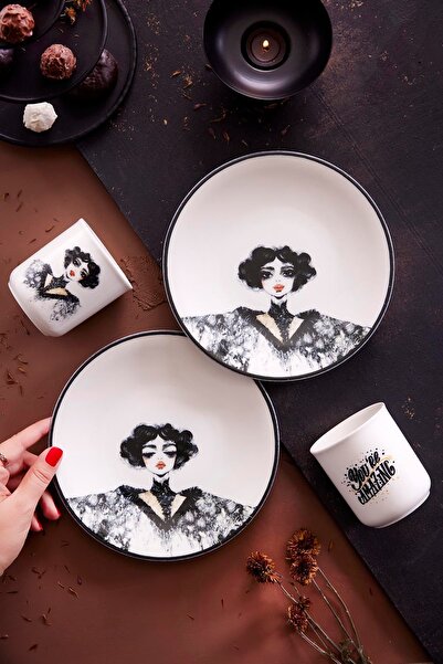 Kütahya Porselen طقم تقديم بيلا مكون من 4 قطع لشخصين 880905