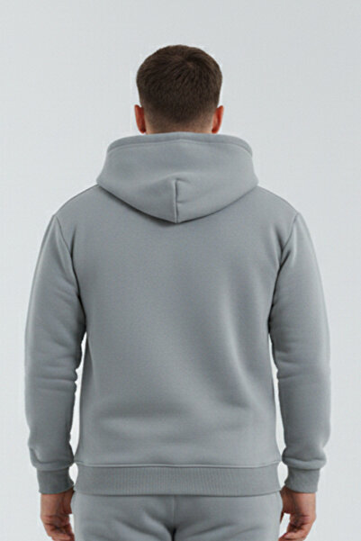 OXVİN Φούτερ με κουκούλα Cross Kangaroo Pocket 3 κλωστών Puff Soft (με φλις εσωτερικά) K με κουκούλα Φούτερ - Oversize