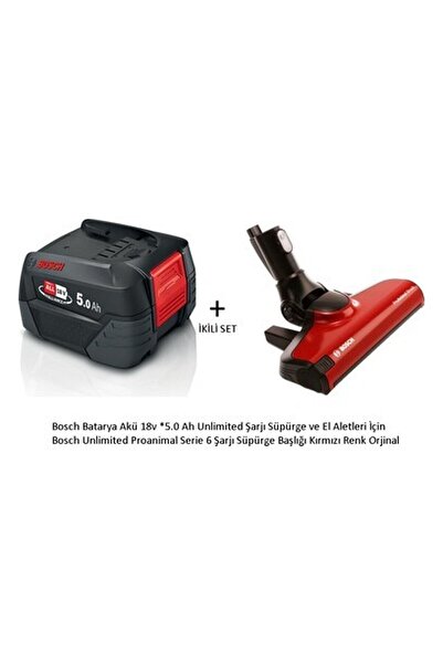 Bosch Unlimited Proanimal Serie 6 Şarjı Süpürge Başlığı Kırmızı Renk Orjinal ...