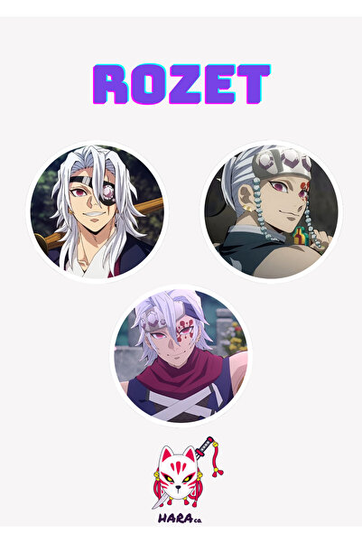 Hara Company Demon Slayer ( İblis Keser ) Animesi Tengen Anime Rozet Seti (3’LÜ)