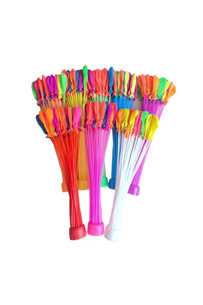 Flippy Set of 111 Latex Balloons, Aqua Party, Fast Filling System, 10 cm Diameter, Multicolor