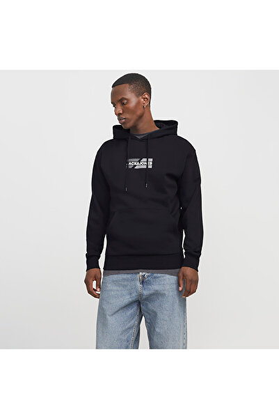 Jack & Jones Графична мъжка черна суитшърт (12268422-B)