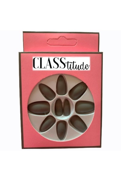 KESNUP Set of 12 self-adhesive matte false nails Gray