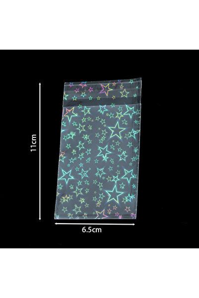 Choice Star 01 50pcs Laser Self Sealing Plastic Bag Colorful Holographic Jewe...