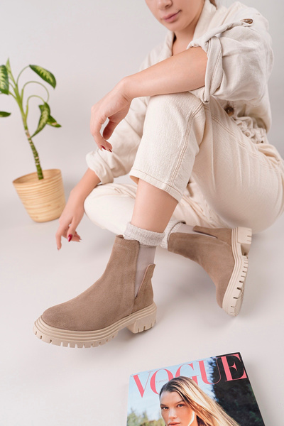 NOSEY SHOES BLOOM MODEL ΓΝΗΣΙΟ ΔΕΡΜΑ ΜΠΕΖ ΧΟΝΤΡΗ ΣΟΛΑ ΕΛΑΣΤΙΚΗ ΓΥΝΑΙΚΕΙΑ ΚΑΘΗΜΕΡΙΝΗ ΜΠΟΤΑΚΙΑ