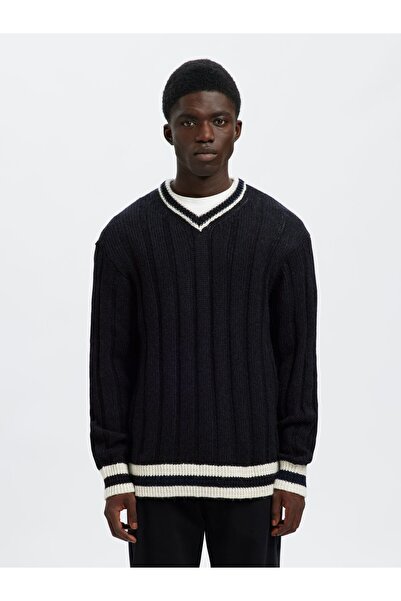 Selected Homme Pullover mit V-Ausschnitt Wollmix