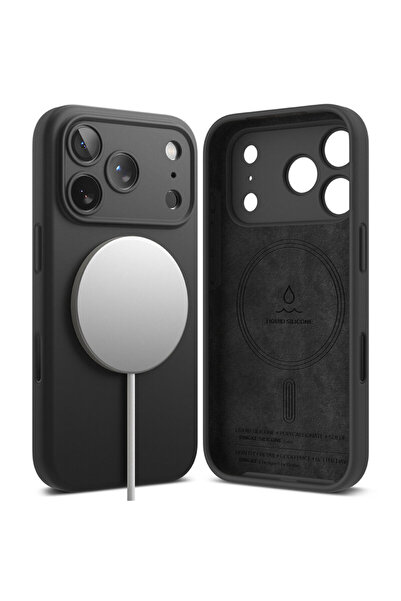 Ringke Carcasă magnetică MagSafe din silicon pentru iPhone 17 Pro Max, neagră