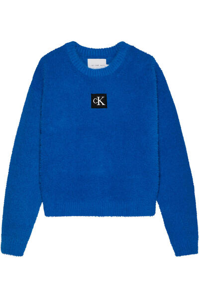 Calvin Klein MONOGRAM SOFT SWEATE Kadın Mavi Kazak