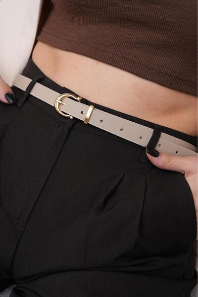 MODAM HİFA 2'Cm Gold Buckle Basic Women's Belt Dress Belt Trouser Belt Classic Belt Jeans Belt Waist Belt