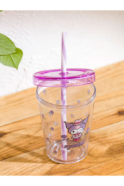 LC Waikiki Sparkling Choices from Shining Store |   Kuromi Printed Water Bottle with Straw 450 ml