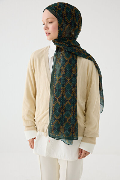 cs camellia scarf Prague Hemp Shawl - Emerald Green