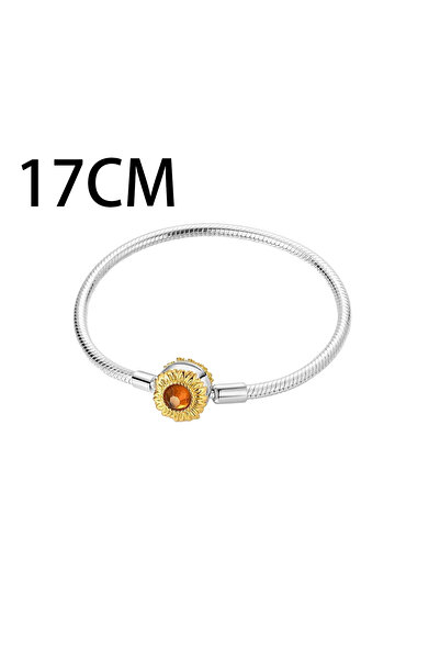 Choice KTB093-17 Original 925 Sterling Silver Sunflower Set Charms Flower Ring Earrings Beads Pendants Fit