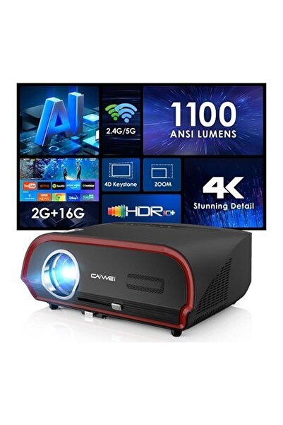 Pxodyda 4K Projektör Gün Işığı Hdr Wifi 6 Bluetooth, 5g Projektör, Akıllı LED