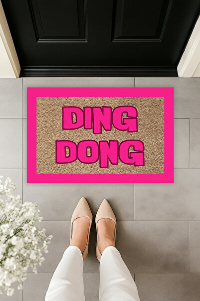 Dormot Modern Dijital Baskı Ding Dong Kapı Önü Paspas 70x45cm