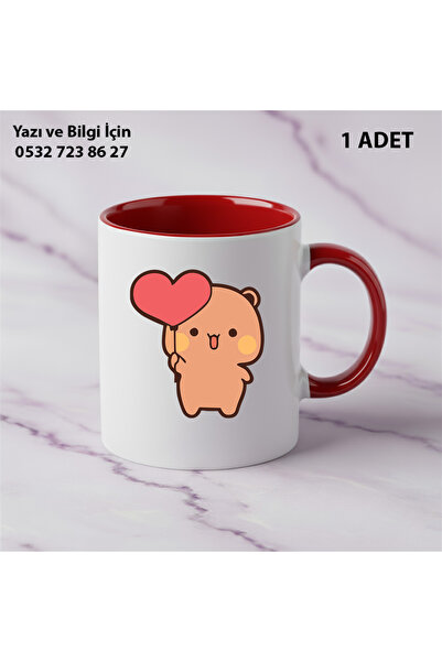 Ceymas Hediyelik Bubu Dudu Designed Single Mug with Name and Text Can Be Written on It, Colorful Mug1. Quality Printing