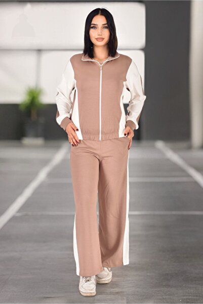 CyRo Γυναικείο Σετ Φόρμας συνδυασμός υφασμάτων από ύφασμα Modal με ρίγες στο πλάι