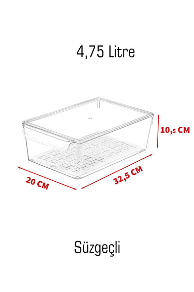 FİTHOME Frostybox Refrigerator and Cabinet Organizer with Lid 1 Piece