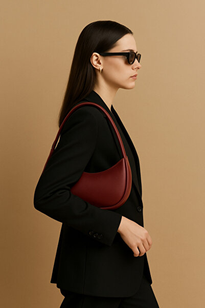 Elory Grace Geantă de umăr Bordeaux pentru femei Nova – croială specială pentru sezonul nou, geantă de mână, curea reglabilă