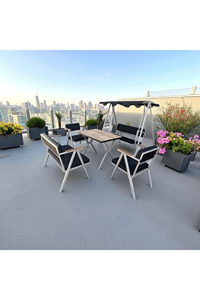 Dekoroom's 2-1-1-MASA-SALINCAK bahçe balkon mobilyası , oturma grubu , çay seti