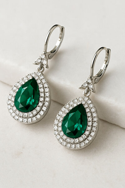 LIVOSH أقراط كلاسيكية مرصعة بالأحجار الكريمة