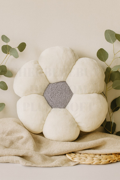 Plush Soft Plush Decorative Daisy Throw Pillow - Pillow - Cushion 40 cm