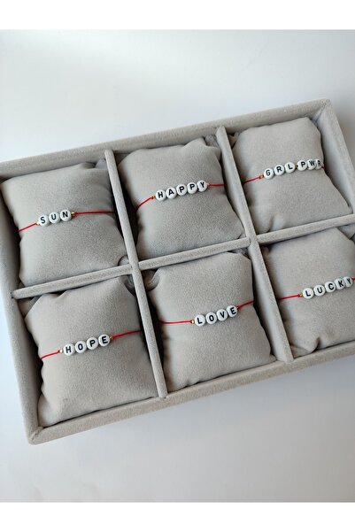 Kiraz Craft Positive Vibes Bileklik - Kırmızı Ayarlanabilir İp Bileklik - Ark...