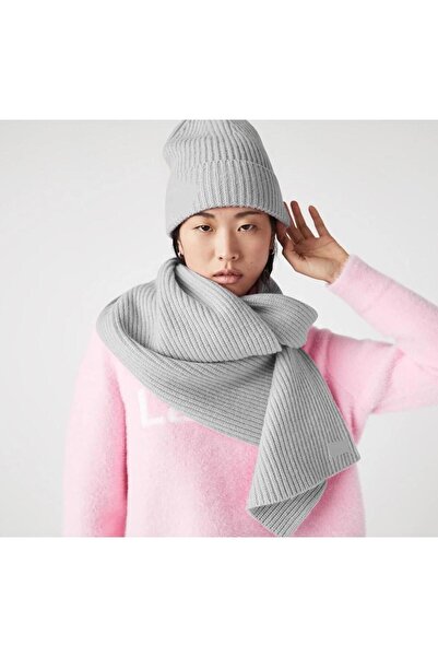 Wearflawless Gray Color Women's Wool 2-Piece Set Winter Scarf Beanie Set