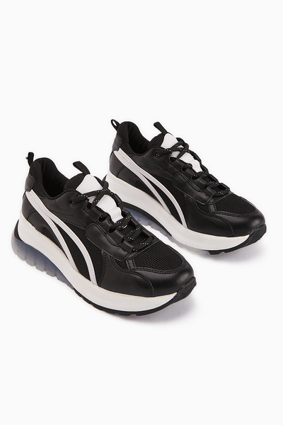 Limoya Pantofi sport cu toc detaliat Jillian, alb-negru