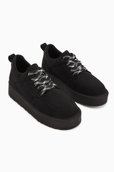 Limoya Γυναικείες μπότες Edle Black Suede με κορδόνια