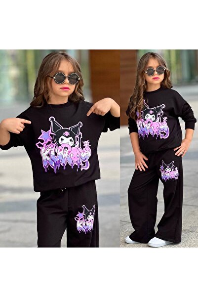 ARBİ kids Costum sezonier cu două țesături Kuromi pentru fete, înapoi la școală