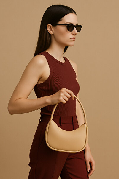 Elory Grace Nova Women's Beige Shoulder Bag – New Season Special Cut, Handbag, Adjustable Strap