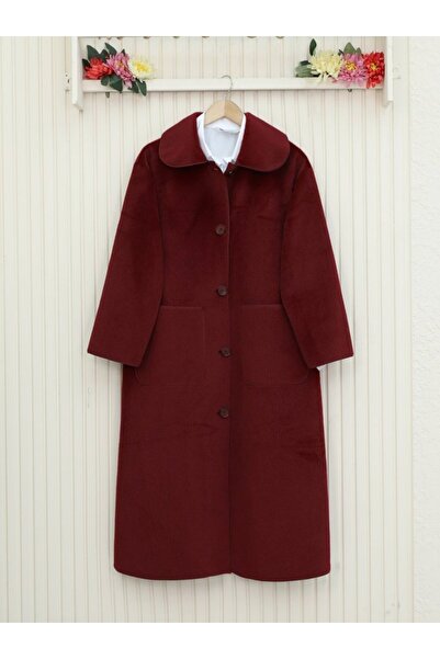 COjans Buttoned coat with pockets - burgundy