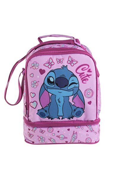 AB HOMES Geanta Izoterma cu 2 Compartimente Roz Bleu Stitch