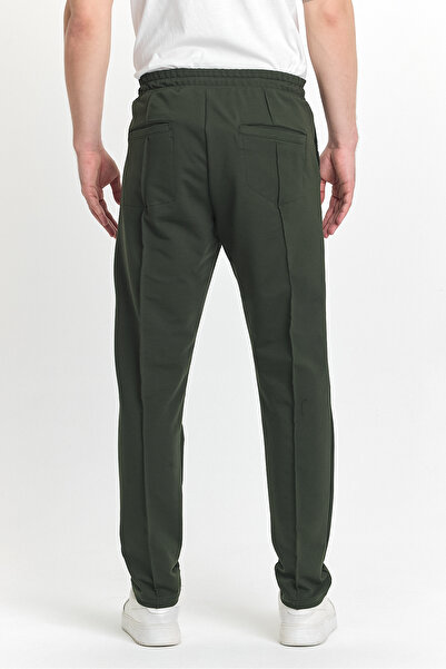 DAMGA JEANS Erkek Beli Lastikli Esnek Bol Paça Haki Pantolon