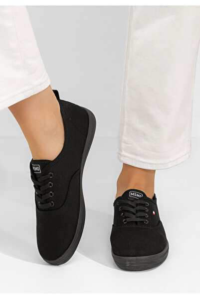 B T Shoes Černé dámské plátěné tenisky Mikki V2