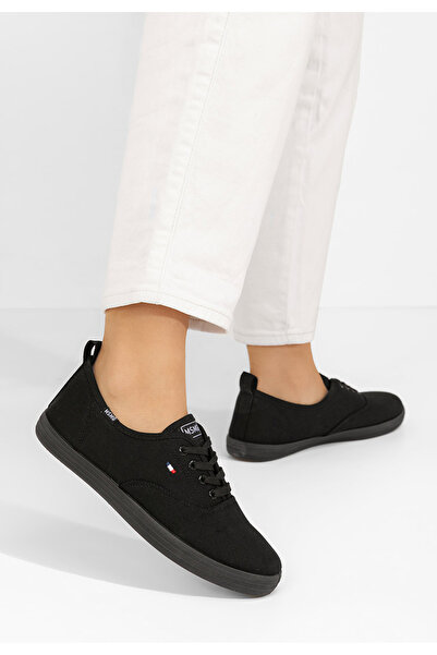 B T Shoes Černé dámské plátěné tenisky Mikki V2