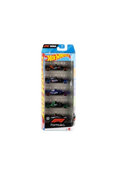 HOT WHEELS Set 5 masinute Formula 1, diferite modele, scara 1:64, multicolor